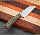 RMJ Tactical Osprey 9 Stonewash Sandvik 14C28N & Blaze Olive G10 Fixed Blade
