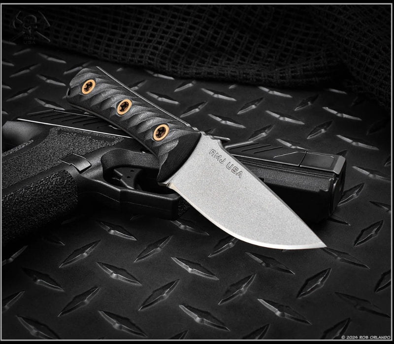 RMJ Tactical Utsidihi Fixed Blade Black G-10 & Niro-V