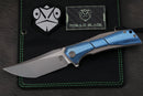 Poikilo Blade Anolis S1 w/ Blue Crystal Ti Handles & Pearlescent Stonewash M398