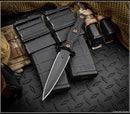 RMJ Tactical Raider Dagger 3V Fixed Blade Graphite Black w/ Black G-10 & Kydex Sheath