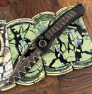 Heretic Knives Custom Wraith V4 Manual w/ Snakeskin Carbon Fiber Inlays & Hand Ground Vegas Forge Damascus Bowie