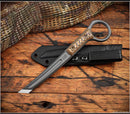RMJ Tactical Stabby Guy Tungsten CPM-3V & Hyena Brown G-10 w/ Bronze Hardware