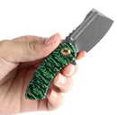 Kansept Knives Mini Korvid Jade Watermelon Peel Print G-10 & 1.45" Damascus K3030A12