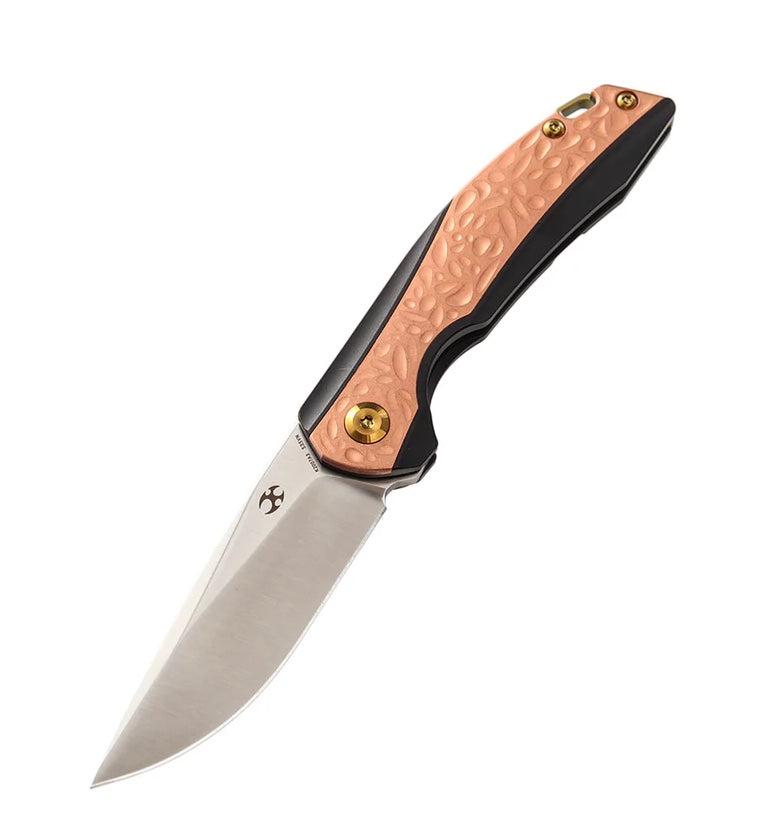 Kansept Knives Mini Accipitier Copper Inlaid Titanium Handle w/ S35VN Front Flipper K2007A3