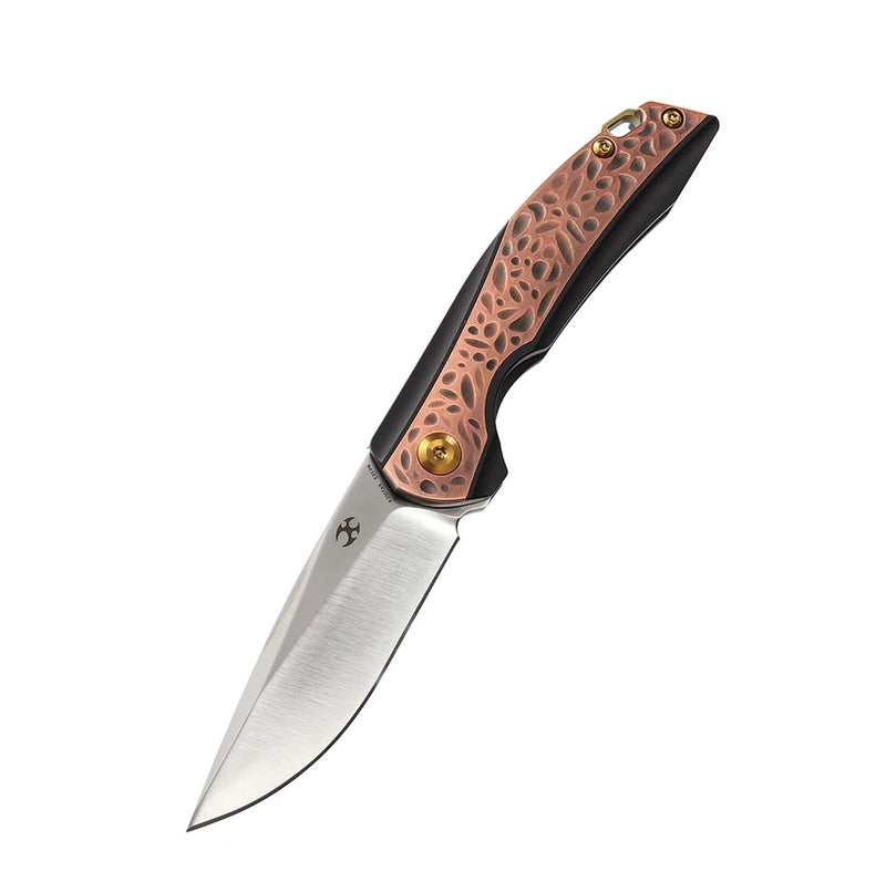 Kansept Knives Mini Accipitier Copper Inlaid Titanium Handle w/ S35VN Front Flipper K2007A5