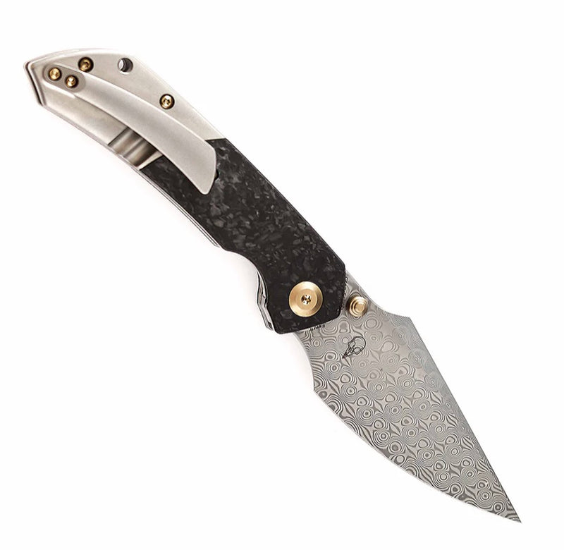 Kansept Knives Fenrir Shred Carbon Fiber/Titanium & Damascus K1034B1