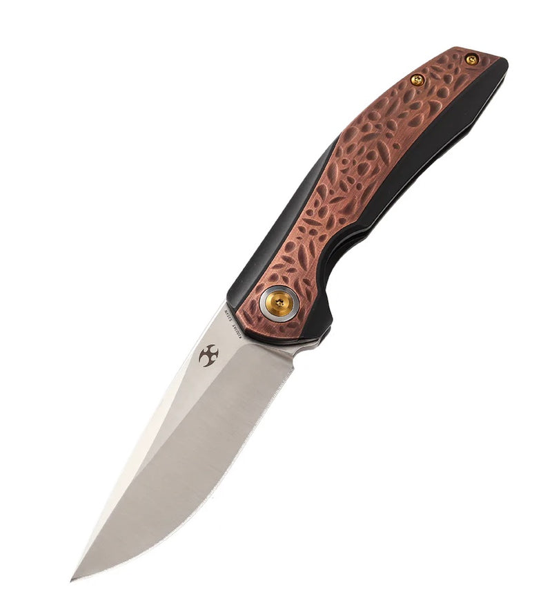 Kansept Knives Accipiter Black Titanium/Copper Inlaid & CPM-S35VN Front Flipper K1007A5