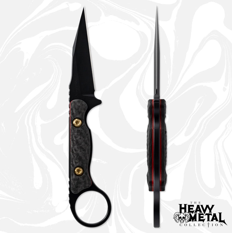 Toor Jank Toor Knives Jank Shank W Carbon Fiber w/ Red G-10 & Black M4 Fixed Bla