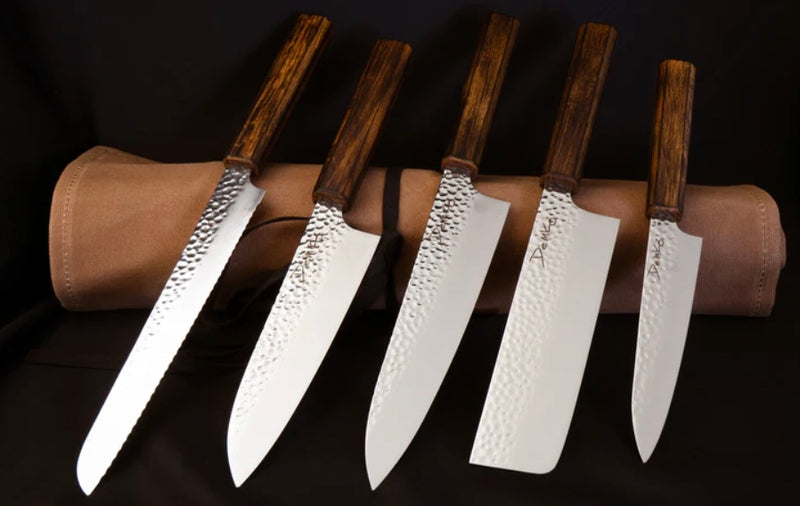 Demko 5 Piece Kitchen Knife Set w/ Japanese Red Oak Handles & VG10 San