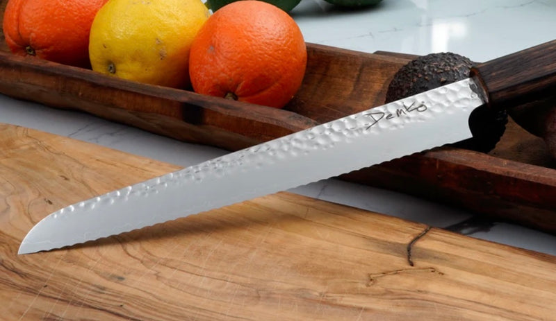 Demko Bread Kitchen Knife w/ Japanese Red Oak Handle & VG10 San Mai