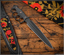 RMJ Tactical Lady Death Poppies of War Black G-10 & Black CPM-3V Fixed Blade