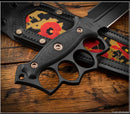 RMJ Tactical Lady Death Poppies of War Black G-10 & Black CPM-3V Fixed Blade