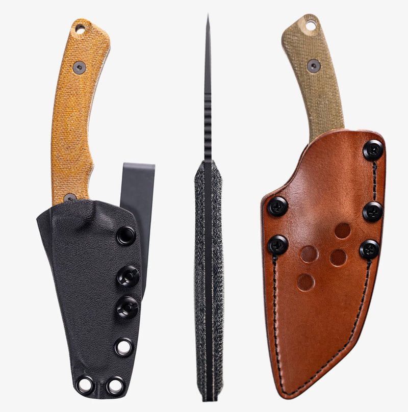 Tactile Knife Redhawk Fixed Blade w/ Black Cerakote MagnaCut & Black Micarta Handles