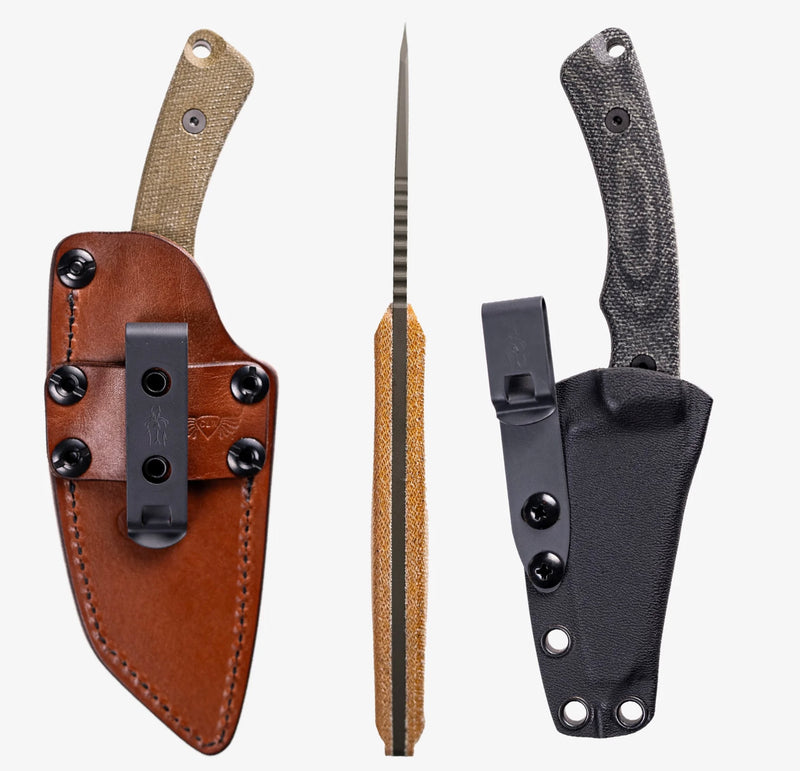 Tactile Knife Redhawk Fixed Blade w/ Tumbled MagnaCut & Green Micarta Handles