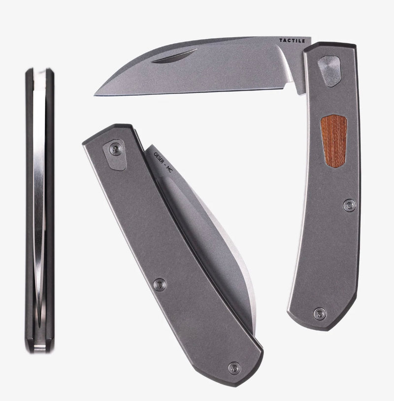 Tactile Knife Co Ranger Slipjoint Titanium Handle w/ Westinghouse Micarta Shield & Wharncliffe MagnaCut