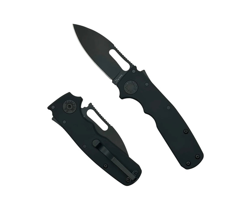 Demko Shark Cub Stealth Black Aluminum Handles & Slicer Shark DLC 20CV