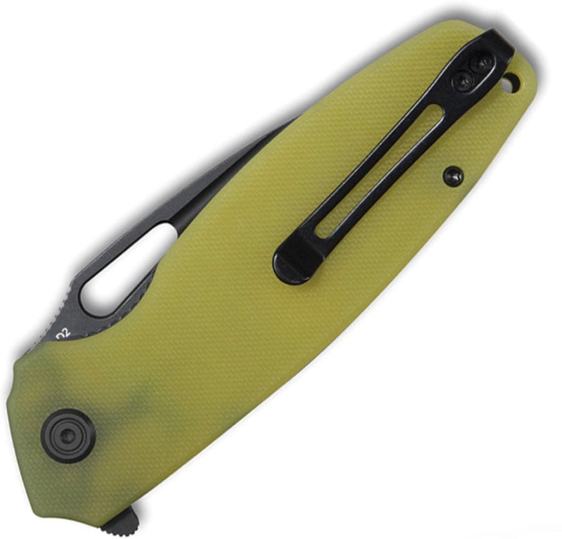 Kubey Tityus Yellow G-10 Handles & Black D2 KU322G