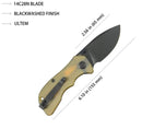 Kubey Karaji Ultem Handles & Black 14C28N Blade KU180M