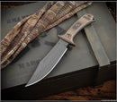 RMJ Tactical Jungle Combat Tungsten Black w/ Hyena Brown G-10 Fixed Blade