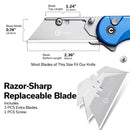 Civivi Elementum Utility Button Lock Knife w/ Blue Aluminum Handles C23039B-2