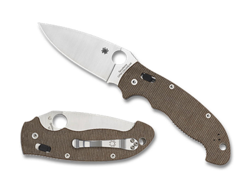 Spyderco Manix 2 XL Brown Canvas Micarta & Cru-Wear C95MPCW2