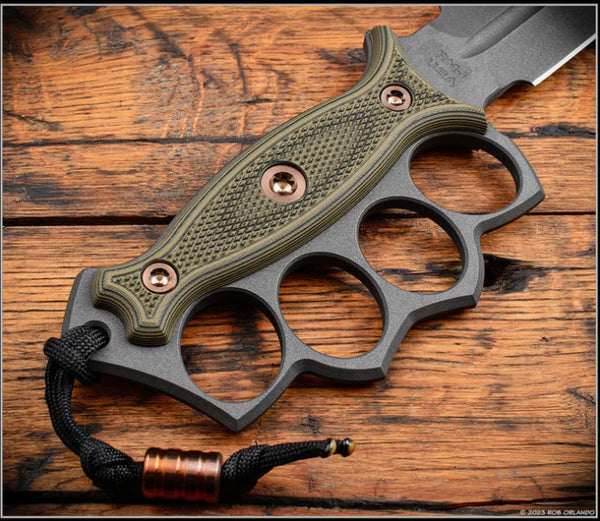 RMJ Tactical Lady Death Dirty Olive G-10 & CPM-3V Fixed Blade ONE PER