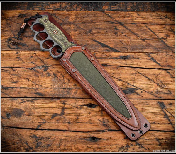 RMJ Tactical Lady Death Dirty Olive G-10 & CPM-3V Fixed Blade ONE PER