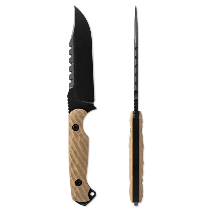 Toor Knives Crewman Omaha Tan G-10 Handles w/ Cruwear Fixed Blade