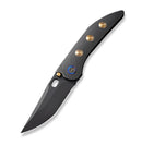 We Knife Attor Black Titanium Integral Handle w/ Golden Ti Inlays & Black Stonewash 20CV WE23037-1