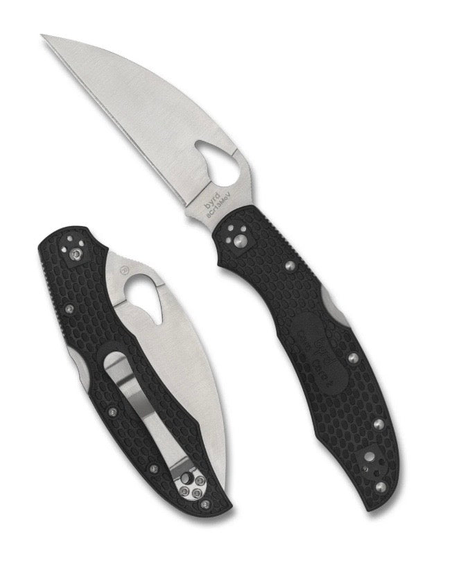 Discontinued Spyderco BYRD Cara Cara 2 Lightweight Black FRN & 8Cr13MoV BY03PBKWC2