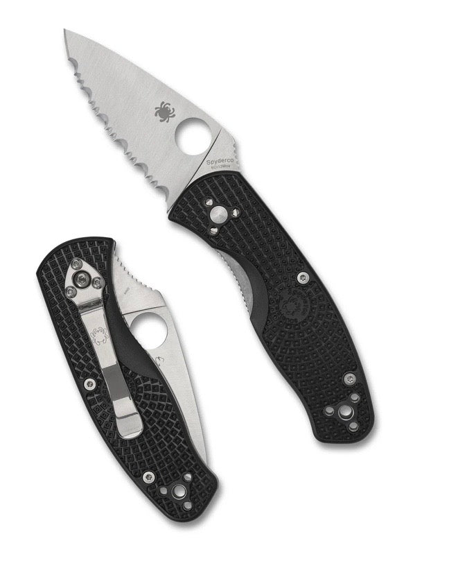 Discontinued Spyderco Persistence Lightweight Black FRN & Spyderedge 8Cr13MoV C136SBK