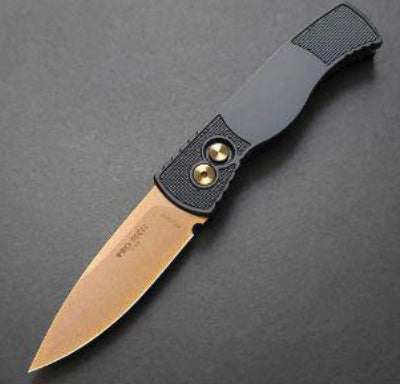 Pro-Tech TR-2 Tactical Response 2 Black w/ Textured Corners & Rose Gold MagnaCut T203-RG