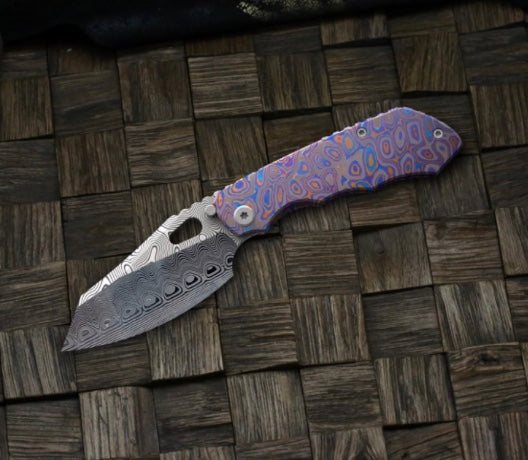 Custom Knife Factory & Rotten Design Full Dress EVO 1.1 ZircuTi Handles w/ Damasteel Pre Order