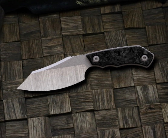 Custom Knife Factory & Rotten Design EVO Fixed Blade w/ M398 & Carbon Fiber Handles Pre Order