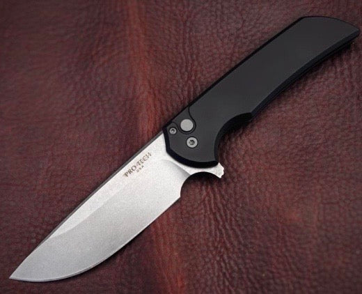 Pro-Tech Mordax Black Handle & Stonewash MagnaCut MX101