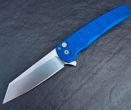 Pro-Tech Malibu Blue Nexus Handle & Stonewash MagnaCut Reverse Tanto Blade 5405-BLUE Nexus