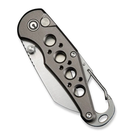 Civivi Pragma Gray Aluminum Handles w/ SS Carabiner/Bottle Opener & Satin Nitro-V C23062B-2