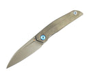 Reate Knives VK-ANUB Darkwash Titanium Handles w/ Blue Accents & Darkwash Elmax