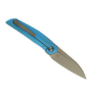 Reate Knives VK-ANUB Blue Cyan Titanium Handles & Dark Bead Blast Elmax