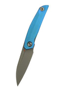 Reate Knives VK-ANUB Blue Cyan Titanium Handles & Dark Bead Blast Elmax