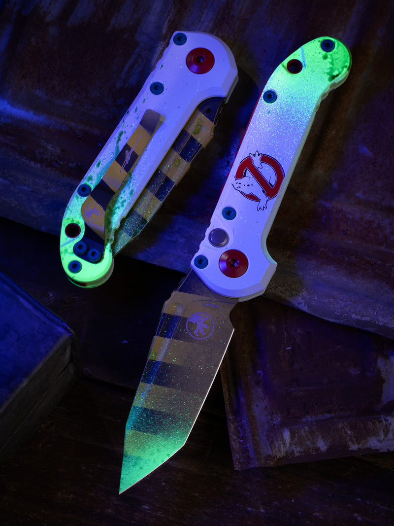 Microtech Knives LUDT Gen III Smooth Handle Ghost Busters Caution Tape