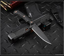 RMJ Tactical Sparrow Blackout Fixed Blade Black G-10 & Graphite Black MagnaCut