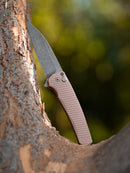 Pro-Tech Malibu FDE Dragon Scale Black Handle w/ Acid Washed MagnaCut Wharncliffe 5336-LTD AW FDE