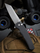 Pro-Tech Malibu Smooth Black Handle & Acid Wash MagnaCut Reverse Tanto Blade 5401-AW