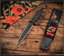 RMJ Tactical Trench Raider Poppies of War w/ Black G-10 Scales & Black CPM-3V Fixed Blade