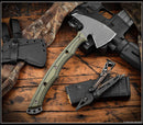 RMJ Tactical Storm Crow w/ Dirty Olive G-10 Handles & 80CrV2 Fixed Blade