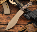 RMJ Tactical Sapper w/ Hyena Brown G-10 Handles & 80CrV2 Fixed Blade