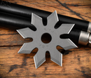 RMJ Snowflake Tungsten Grey Throwing Star 1075 Carbon steel w/ Kydex Sheath