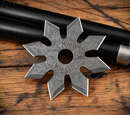 RMJ Snowflake Acid Etch Throwing Star 1075 Carbon Steel w/ Kydex Sheath
