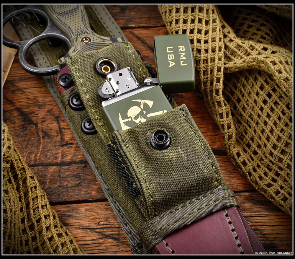 RMJ Tactical Trench Raider w/ Dirty Olive G-10 Scales & CPM-3V Acid Et RMJ Tactical Trench Raider w/ Dirty Olive G-10 Scales & CPM-3V Acid Et